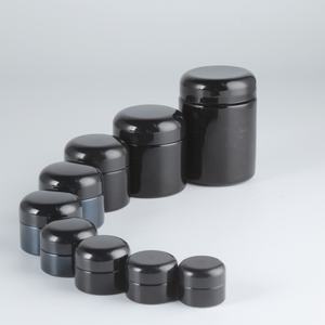 Pot en verre cosmétique UV <span class=keywords><strong>ultra</strong></span> noir <span class=keywords><strong>violet</strong></span> foncé de 5g 15ml 120ml avec bouchon en forme de champignon noir et couvercle à vis - Product Image 3