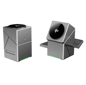 Chargeur rapide 15W, chargeur sans fil magnétique stable 3-en-1 avec lampe LED, <span class=keywords><strong>c</strong></span>âble Type <span class=keywords><strong>C</strong></span>, écouteurs - Product Image 6
