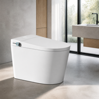 Mini toilette intelligente compacte avec bidet intégré, siège chauffant, chasse d'eau automatique et design peu encombrant