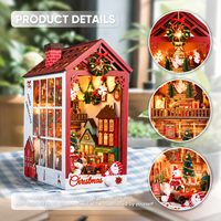 Kit de bricolage en gros pour mini-coffret de livres de Noël en bois, métal, plastique avec lumière LED, artisanat en papier, pour les 14 ans et plus, fabriqué en Chine, cadeau de décoration