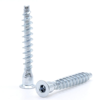 Vis autotaraudeuses M7x60mm en acier au carbone zingué, tête fraisée noire à six pans creux, pour connexion de meubles