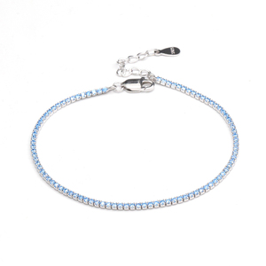 Cổ Điển Đá Quý Quần Vợt Vòng Đeo Tay 925 Sterling Bạc Bột Màu Xanh Lá Cây Màu Xanh 1.5Mm 1.75Mm Zircon Tennis Vòng Đeo Tay Món Quà Cưới - Product Image 4