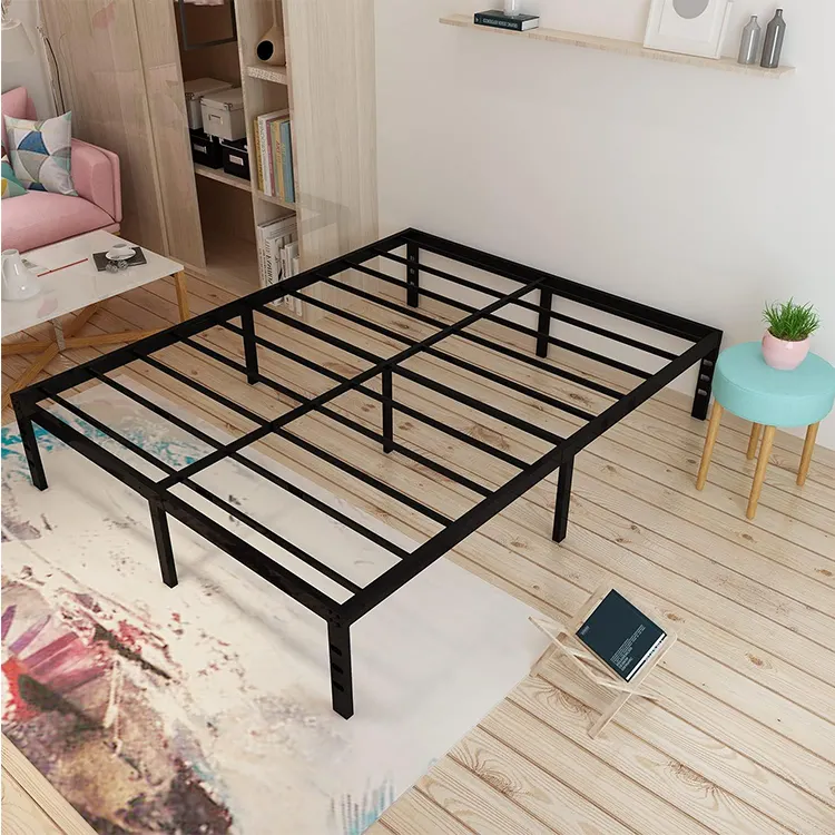 E-commerce sales Metal Full Size Bed Frame 14 Inch High 3000 lbs Heavy Duty Metal Bed