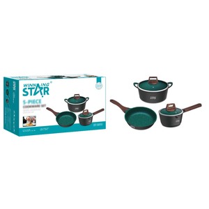 Chiến Thắng Sao ST-5213 Nồi Và Chảo Bộ Die-Cast Nhôm Thanh Lịch Không Dính Đồ Nấu Nướng 5-Mảnh Bộ - Product Image 1