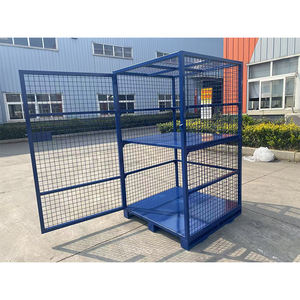 Ajustável Wire Mesh <span class=keywords><strong>Cage</strong></span> Steel Mesh Container Logístico Soluções de armazenamento seguro para uso industrial e armazém - Product Image 3