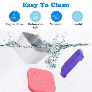 6oz Reusable <b>Stainless</b> <b>Steel</b> Snack Containers Leak-Proof Stackable Small Metal Food Containers with Silicone Lids - Product Image 2