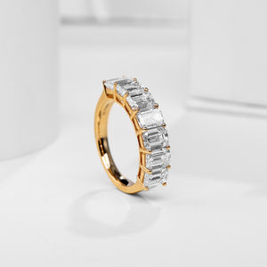 Cincin Ulang Tahun Berlian Buatan Laboratorium Bersertifikat CVD HPHT Emas Padat 9k/10k/14k/18k FuRunZe Custom - Product Image 3