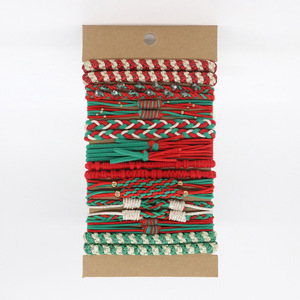 Bandas de goma tejidas a mano de Navidad para mujer, diademas Retro, pulsera de cuerda para el pelo para mujer - Product Image 4