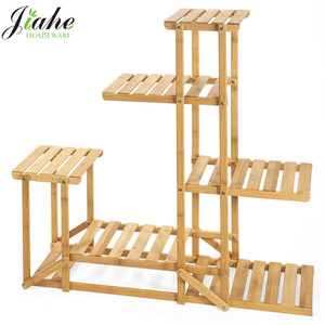 Fiore di bambù Cremagliera Basamento della Pianta Vasi di Fiori Organizer - Product Image 1