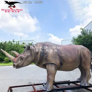 Zoo Ausstellung Lebensgröße Realistisches Tiermodell Animatronic Rhinoceros