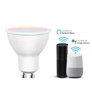 Alexa와 호환되는 GU10 스마트 스포트 전구 구글 홈 5W WiFi LED 트랙 전구 색상 변경