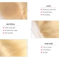 FH Listo para enviar Cabello Cierre frontal de encaje Humano 13x6 HD Frontal de encaje 613 Cierre de cabello rubio y Frontal