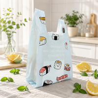 Sacs en HDPE personnalisés avec logo imprimé en flexographie, poignées gilet, recyclables pour supermarchés et courses