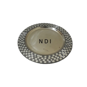 Catering para el hogar, decoración usada, servicio de comida, vajilla de acero inoxidable, placa de cargador, borde, placa de cargador de Metal decorativa - Product Image 1