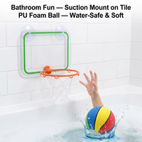 JUNYE OEM Mini panier de basket pliable, portable, durable et mobile avec logo personnalisé, jouet de bain pour enfants, fixation par ventouse, panneau transparent
