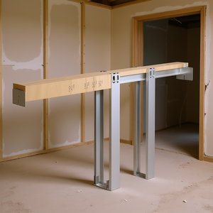 Kit de cadre de porte coulissante en acier 36 L x 80 H en acier, design minimaliste pour portes et fenêtres - Product Image 2