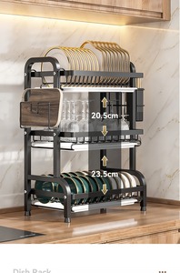 <span class=keywords><strong>Cucina</strong></span> moderna lavello portavivande Multi-strato in acciaio al carbonio ciotola e portabottiglie con supporto bacchette - Product Image 6