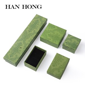 Heaven Earth-style Floral Pattern Square/Rectangular Shape Jewelry <strong>Box</strong> for Green Packaging for Rings Necklaces <strong>Box</strong> - Product Image 2