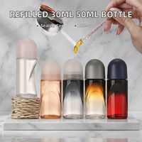 Flacon de parfum à bille rechargeable de 30 ml en verre, avec bouchon à vis hermétique, personnalisable, couleurs variées, pour déodorant, forme rectangulaire