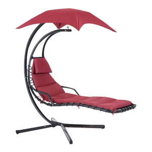 Chaise longue suspendue bleu moderne Relax balançoire de jardin avec support en arc pour patio extérieur parc cour ou porche hamac - Product Image 4