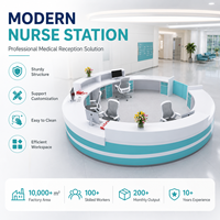 Comptoir de réception médical moderne en forme de U circulaire personnalisé pour hôpital, clinique, centre de santé