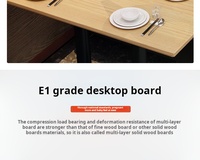 Nouvelle arrivée Table de restaurant en bois massif et ensemble de chaises avec cadre épaissi et dossier incurvé pour salle à manger de restaurant