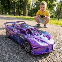 Coche RC Estilo Bugatti Escala 1:20 4 Canales Función Completa Acabado Electrochapado Colorido Listo para Usar Interior/Exterior con Cargador para Niños