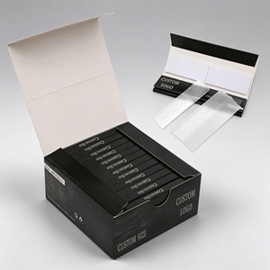HermitCrab-Ace Ultra Thin 10g Custom Black King Size Tobacco Leaves Cigarette Rolling Paper with tips - Product Image 1