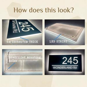 カスタマイズされた商用LEDハウスナンバーライト自動防水ソーラー電源ネオンサインビルバーオフィス用 - Product Image 3