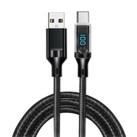 Cable de Datos con Pantalla Digital en Tiempo Real de 240 W con E-Marker, Carga Súper Rápida para iPhone, Huawei, Xiaomi, Samsung, Tablet