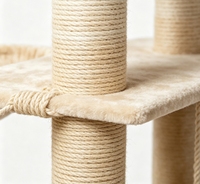 Arbre à chat multi-niveaux avec condo, hamac et poteaux en sisal pour chats, vente en gros, OEM, logo personnalisé, marque privée, fournisseur pour animaux de compagnie, commande en gros, MOQ