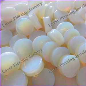 [SE-S663] Schlussverkauf Körper Piercing Schmuck Opalit Stein Ohrstöpsel große Größe Großhandel individuell modischer Stil doppelter Ausgestellter Sattel - Product Image 4