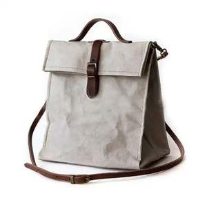 Baoren personnalisé couleur réutilisable décoratif isolé lavable Kraft sac en papier déjeuner décontracté papier thermique isolé sac de congélateur - Product Image 1