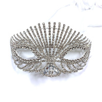Masque de mascarade naturelle pour femmes, demi-visage, pour fête, spectacle, fête, princesse, avec strass, Sexy