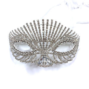 Masque de mascarade naturelle pour femmes, demi-visage, pour fête, spectacle, fête, princesse, avec strass, <span class=keywords><strong>Sexy</strong></span> - Product Image 4