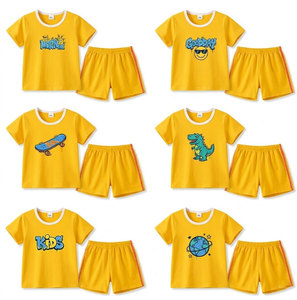 Summer Premium Custom Children Toddler Outfits Mixed Size Boutique Assorted Prints Round Neck Short Sleeve Polyester - Product Image 2