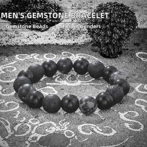 CRAFTS HUB Artificial Resin Stone Beaded <b>Bracelets</b> Assorted 8mm 10mm Punk Geometric Unisex Anniversary - Product Image 2