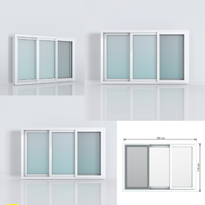 Fenêtre coulissante HOFFEN PRO 180x110 BLANCHE AVEC Moustiquaire, Isolation Acoustique - Product Image 6