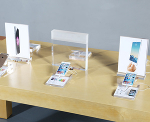 Acrylic điện thoại thông minh hiển thị chủ PMMA di động điện thoại di động truy cập hàng đầu hiển thị trường hợp Rack với bảng quảng cáo - Product Image 5