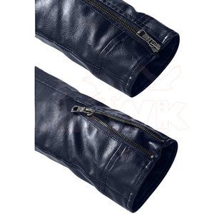 Veste en cuir de mouton coupe-vent de haute qualité pour hommes en cuir véritable respirant avec fermeture éclair imperméable imprimé grande taille - Product Image 4