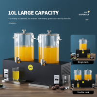 WINNERS 10L 20L Distributeur de boissons froides à double réservoir visible Refroidisseur de jus de fruits électrique Distributeur de boissons cola pour bar buffet
