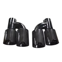 Embouts d'échappement plaqués noir en Fiber de carbone de Type H Offres Spéciales pour BMW 525i 528i 530i G30 G31 OEM