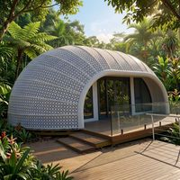 Maison préfabriquée unique en forme de nid d'oiseau, design organique incurvé, cabane écologique pour les parcs en plein air, les glamping et les stations de villégiature