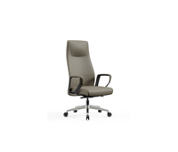 Chaise de bureau de direction moderne à dossier haut avec base pivotante en aluminium poli, imperméable et convertible pour espace de travail commercial