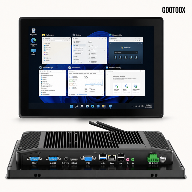 12.1/13.3/15/15.6/21.5 Inch Industrial Panel PC, Embedded Fanless All-in-One Touch Computer with Capacitive Touch Screen