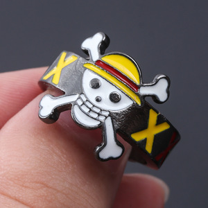 Bague en alliage métallique ajustable à extrémité ouverte, 9 designs, thème Anime Monkey D. Luffy Straw Hat Crew, pour Cosplay - Product Image 3