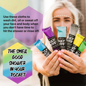 Lingettes corporelles désodorisantes OEM pour adultes, motif perle, jetables, emballées individuellement, lingettes humides non tissées pour la douche avec de l'<span class=keywords><strong>aloe</strong></span> vera - Product Image 3