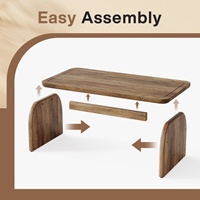 Table basse rectangulaire Tribesigns, table de salon rectangulaire en bois de 47 pouces, table d'appoint de style farmhouse avec base robuste