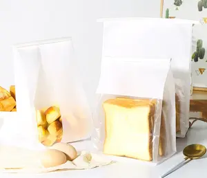 Food Grade Bags Toast/cake/ Bread Paper Bag Packaging With Rolled Edge By Iron Wire