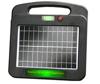 Électrificateur de clôture solaire 20 km 1 Joule pour l'encadrement et la protection du bétail, des chevaux, des bovins, des moutons, des animaux domestiques, installation facile